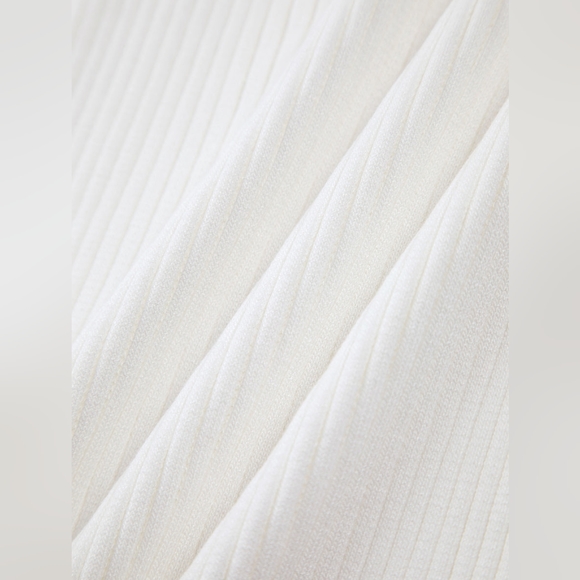 Ribbed Bodycon Midi Dress, winter white, NWT, SMALL, - Picture 5 of 7